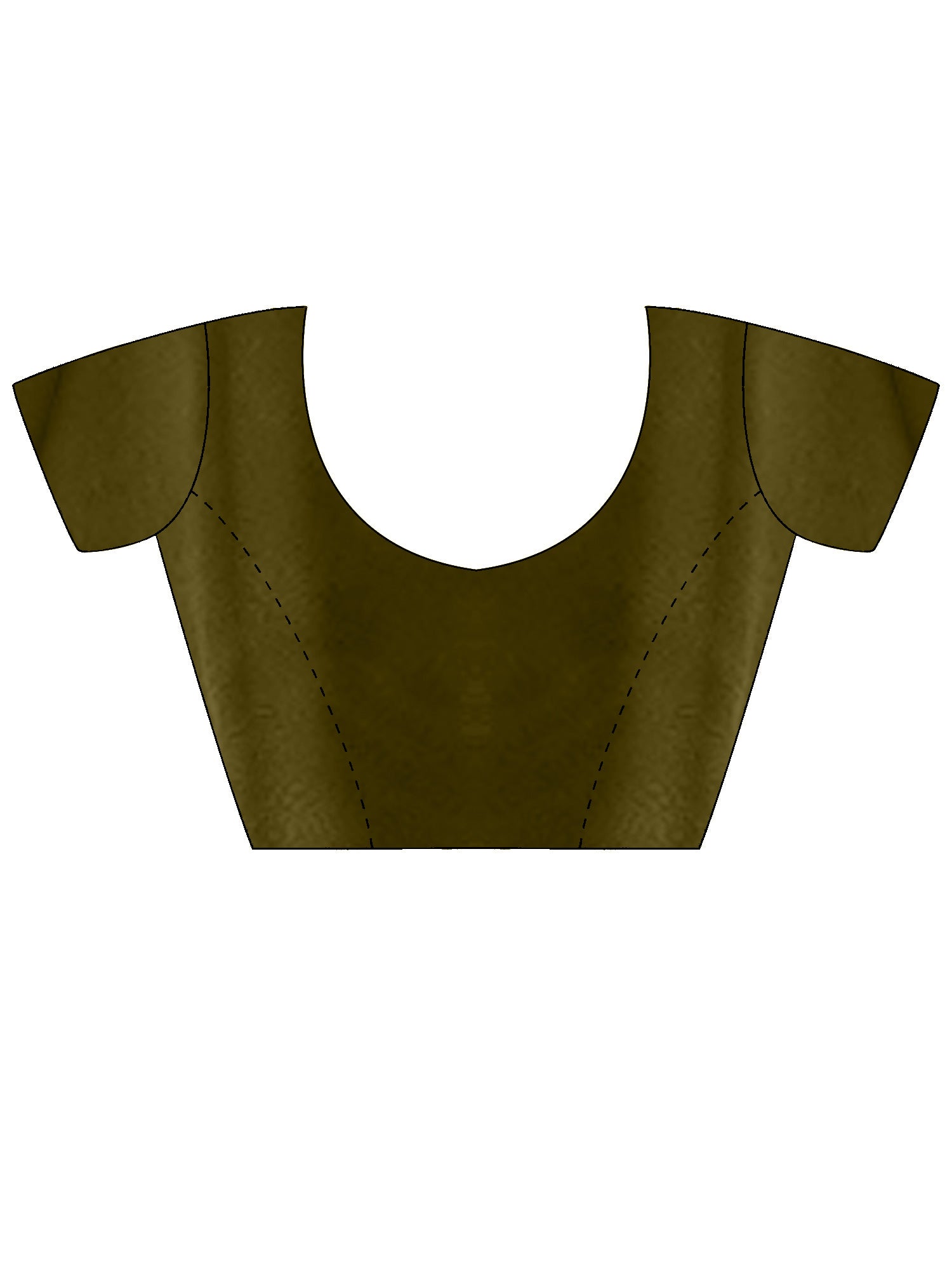 Women's Satin Olive Solid Designer Saree With Blouse Piece