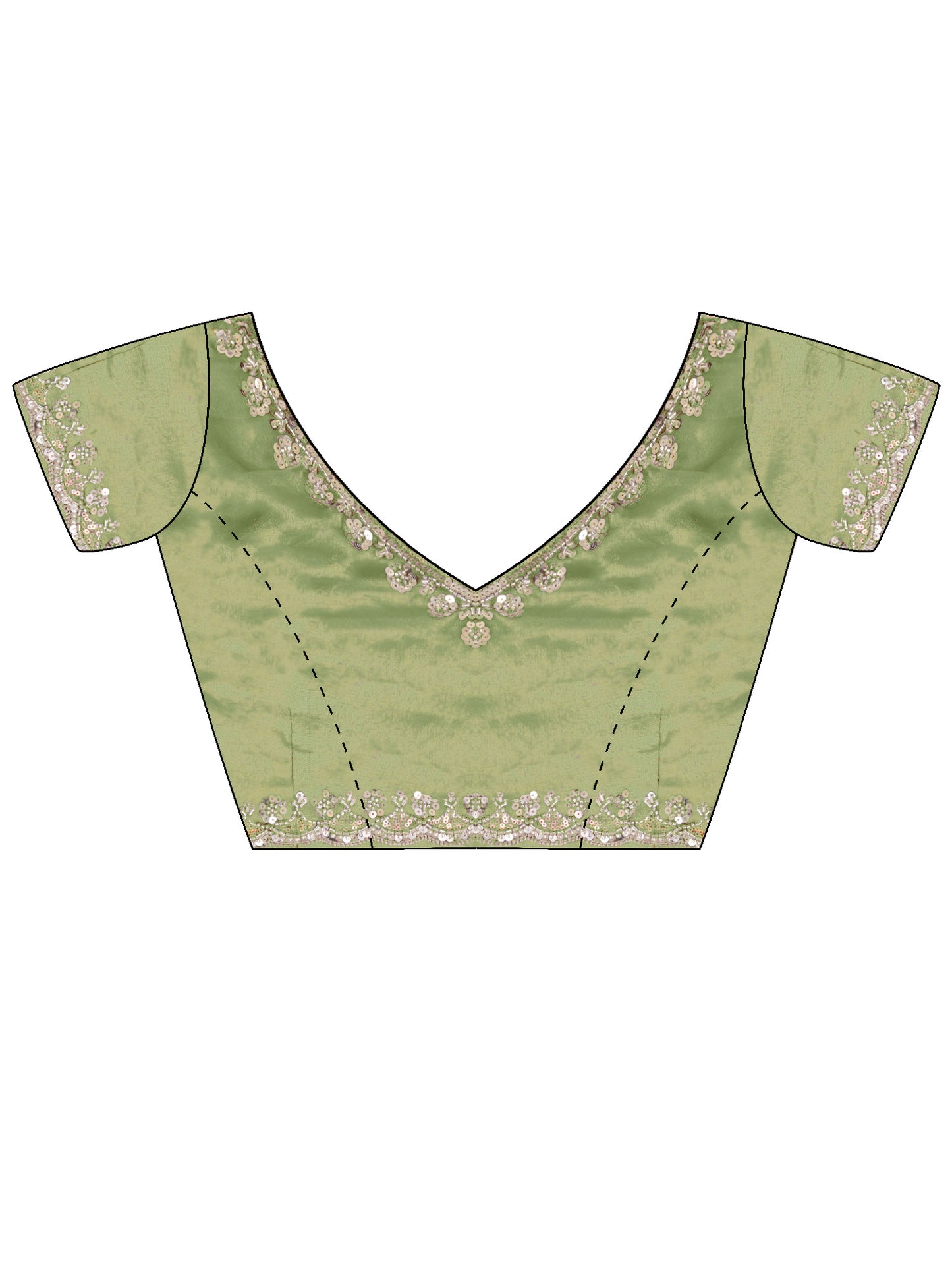 Women's Satin Sea Green Embellished Designer Saree With Blouse Piece