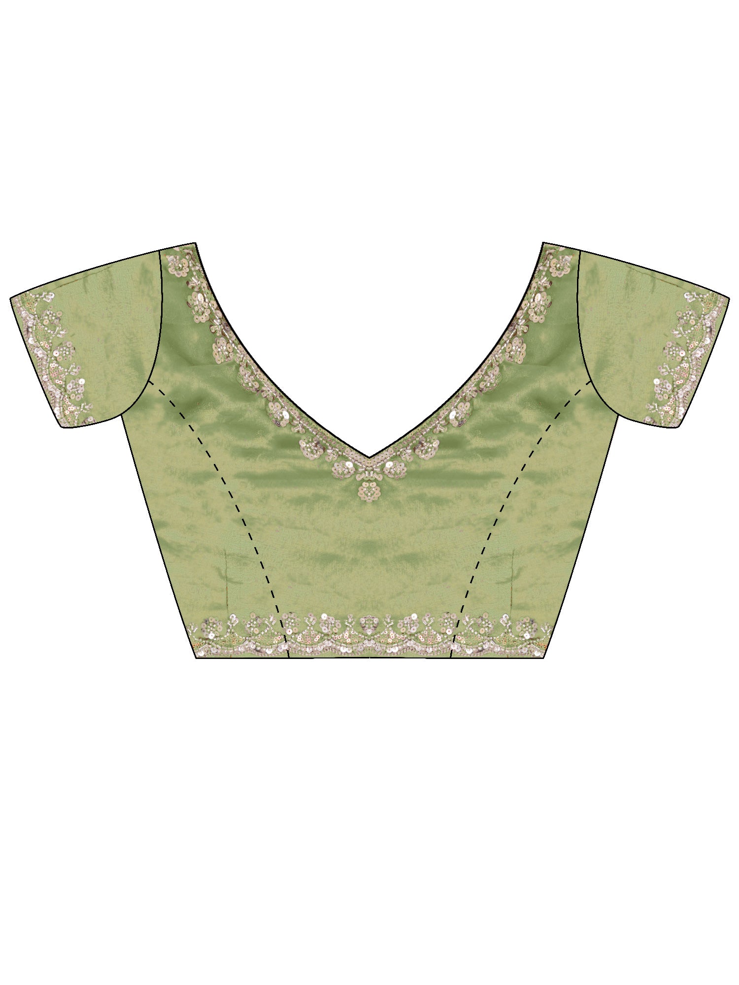 Women's Satin Sea Green Embellished Designer Saree With Blouse Piece