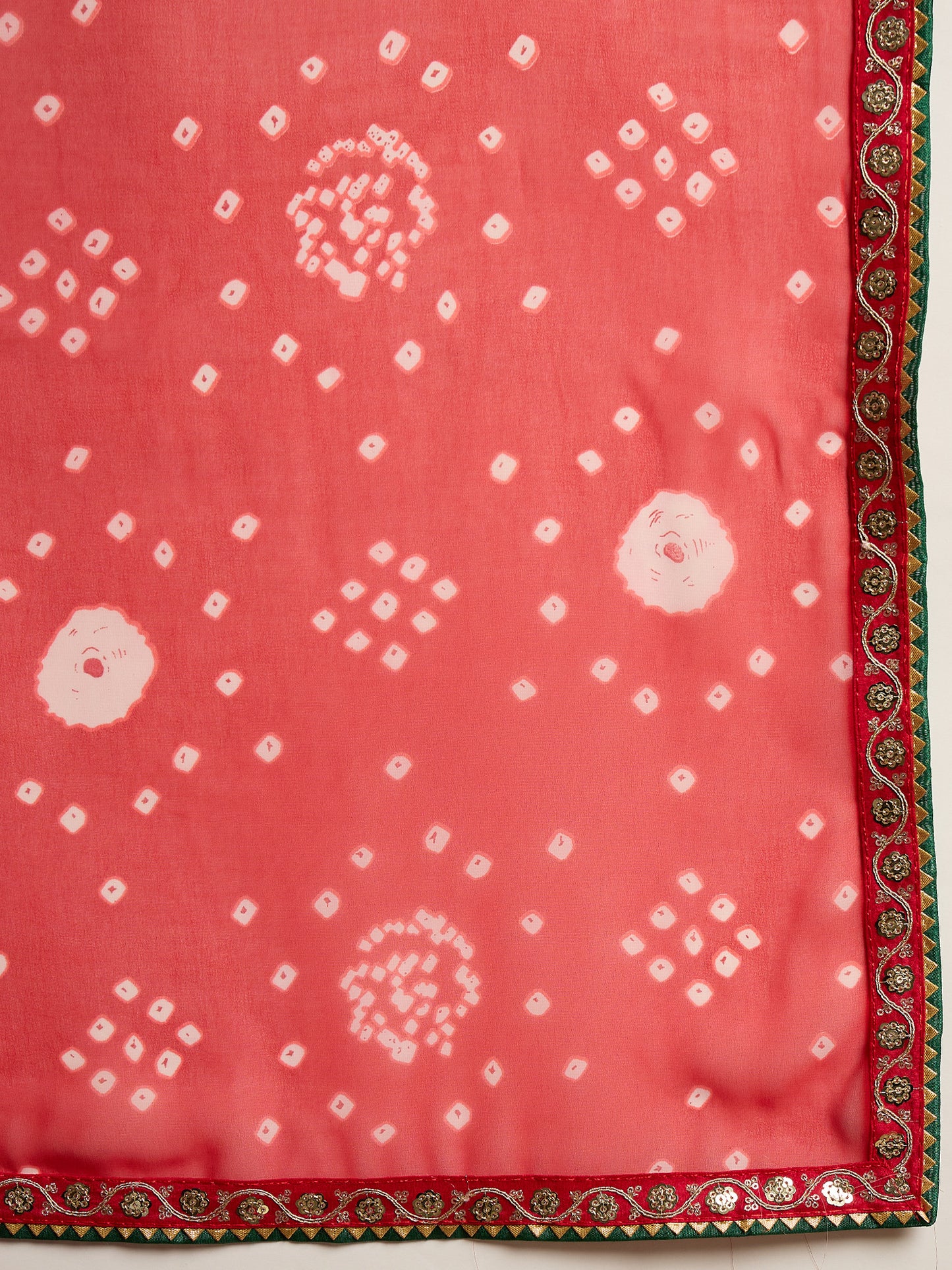 Women's Georgette Red Printed Designer Saree With Blouse Piece