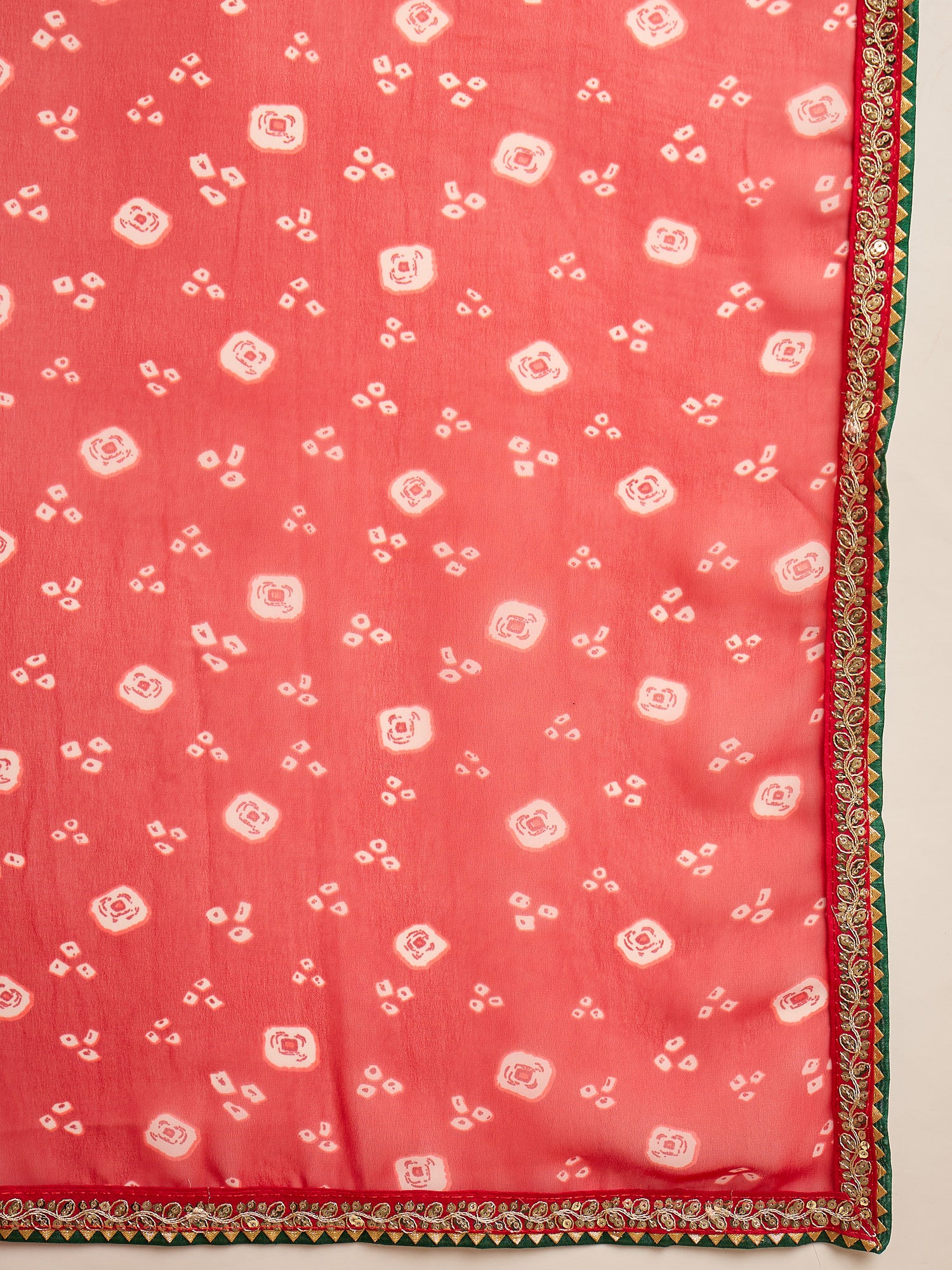 Women's Georgette Red Printed Designer Saree With Blouse Piece