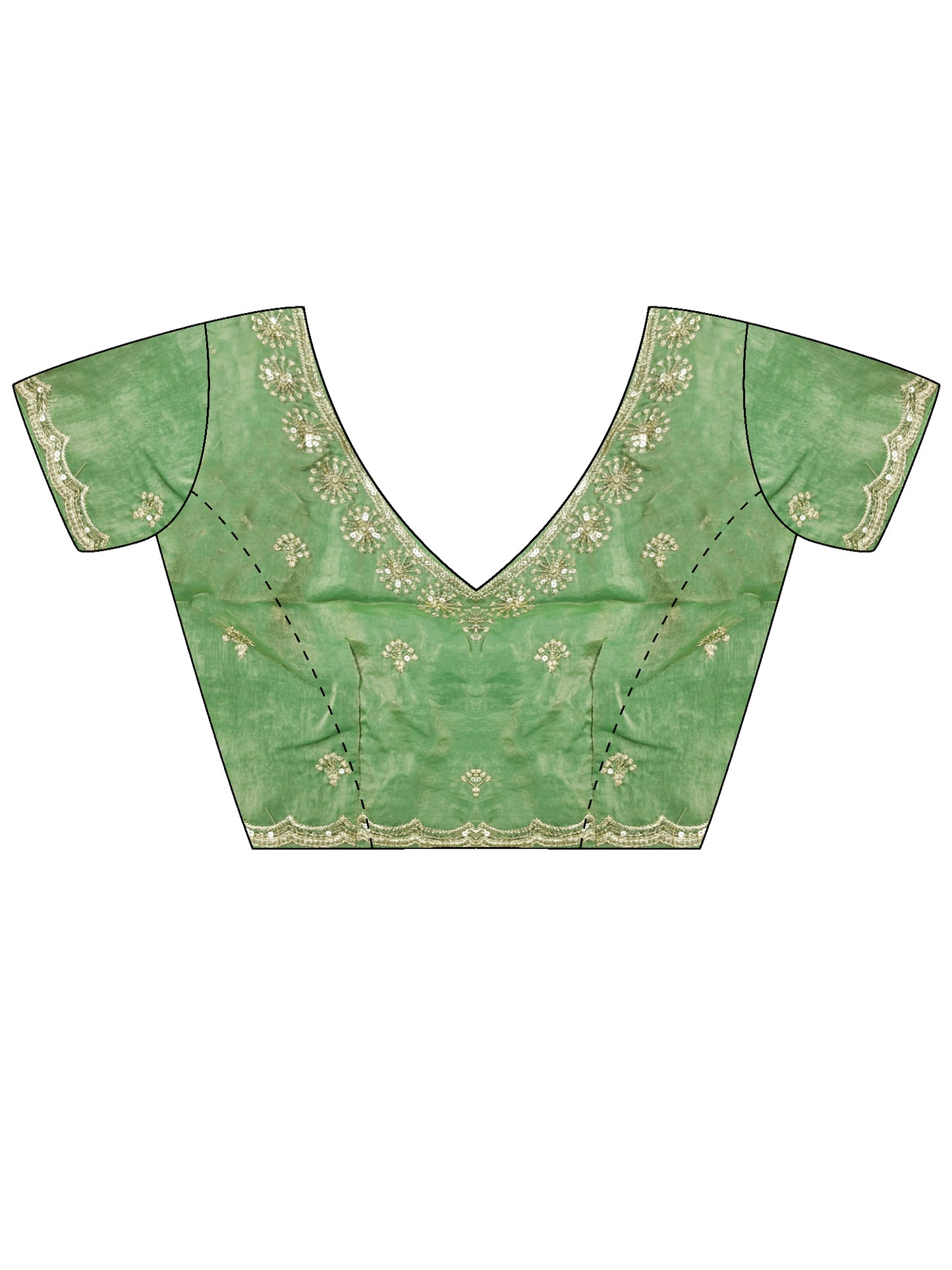Women's Satin Sea Green Embellished Designer Saree With Blouse Piece