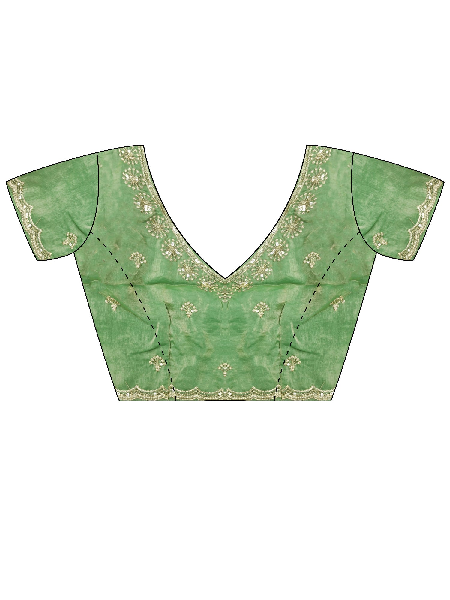 Women's Satin Sea Green Embellished Designer Saree With Blouse Piece