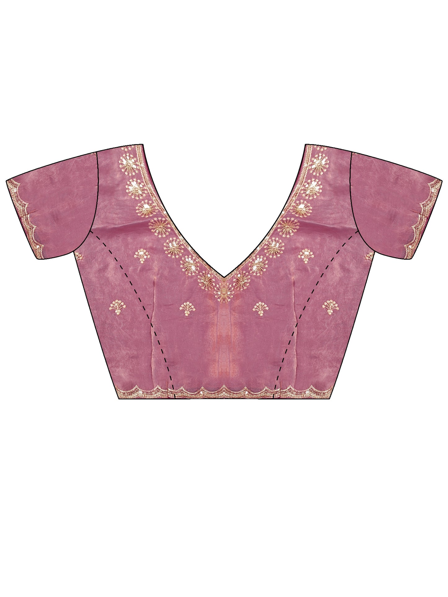 Women's Satin Lavender Embellished Designer Saree With Blouse Piece