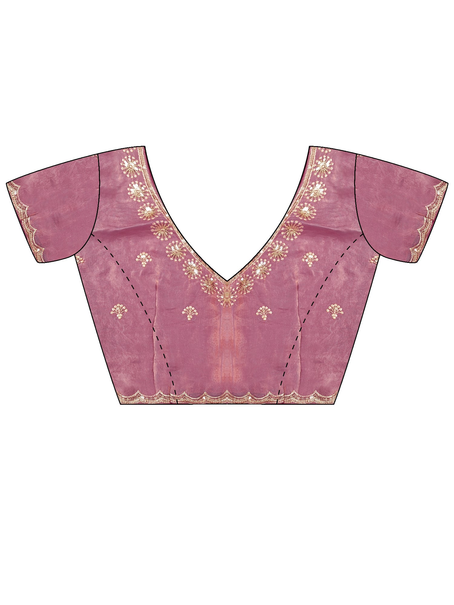 Women's Satin Lavender Embellished Designer Saree With Blouse Piece