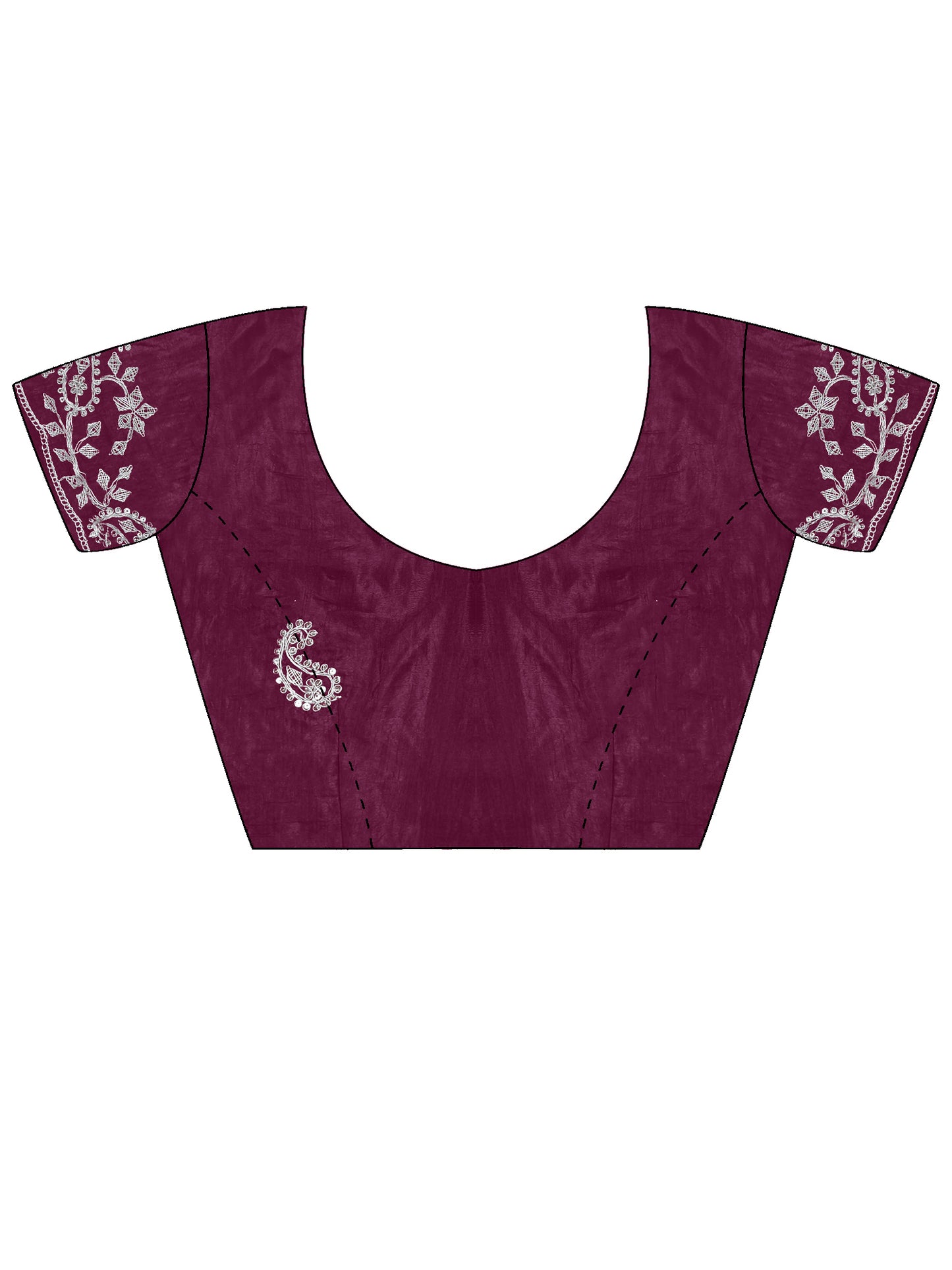 Women's Dola Silk Wine Embellished Designer Saree With Blouse Piece