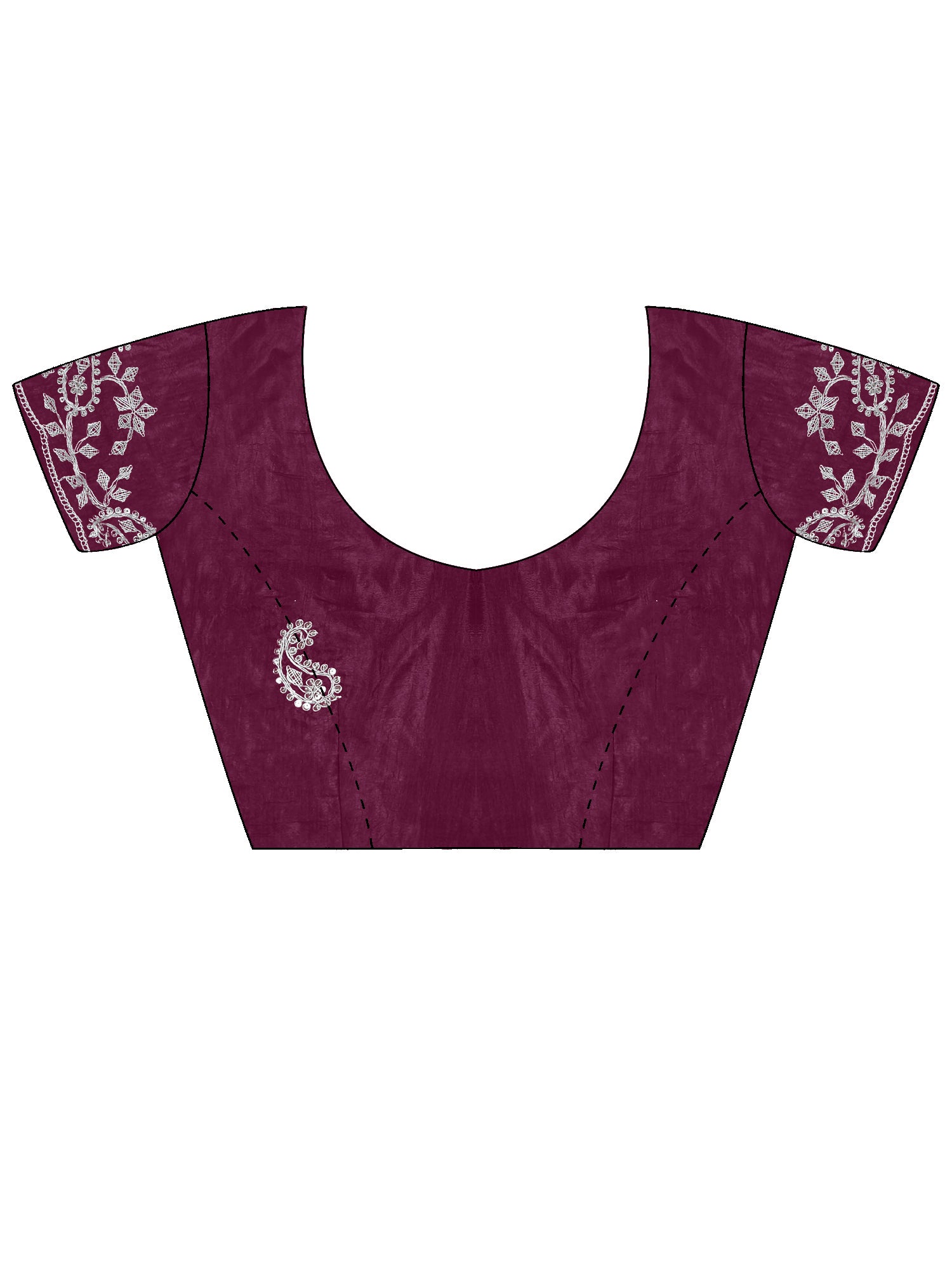 Women's Dola Silk Wine Embellished Designer Saree With Blouse Piece