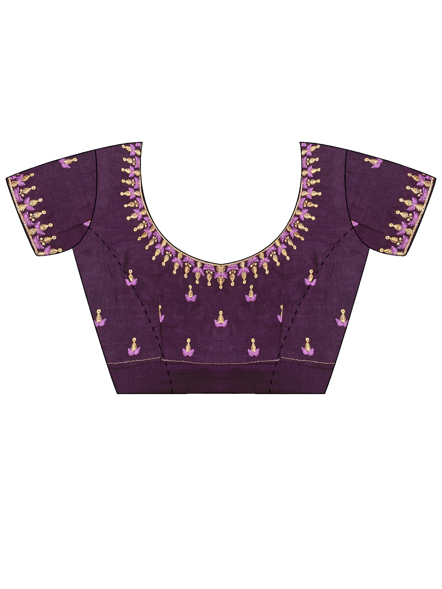 Women's Satin Lavender Digital Print Designer Saree With Blouse Piece