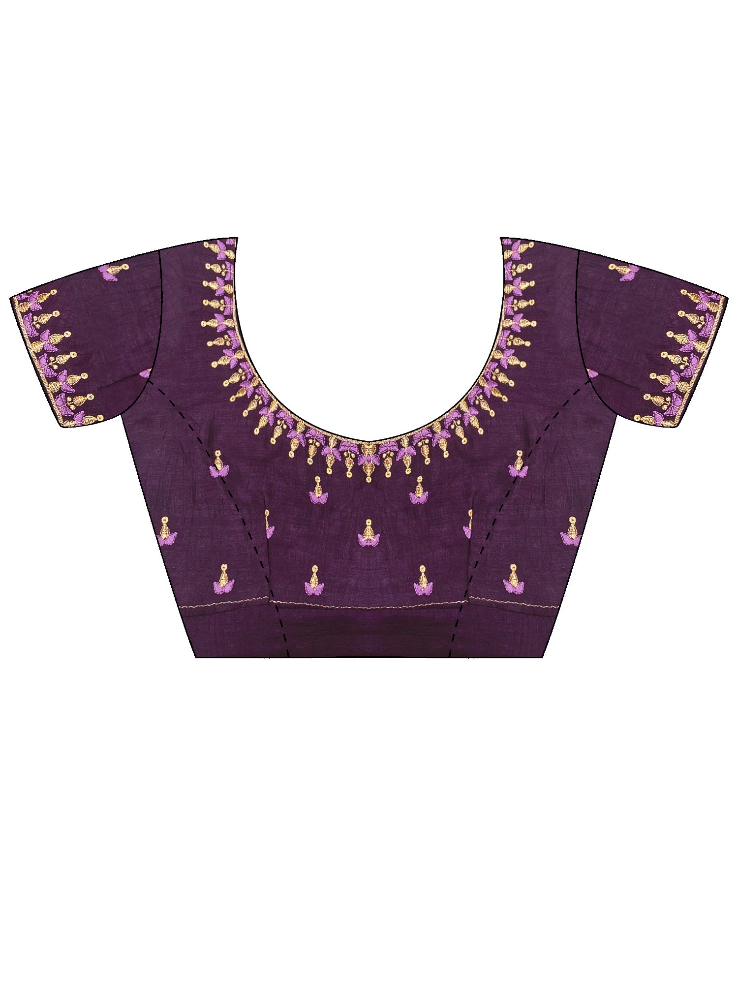 Women's Satin Lavender Digital Print Designer Saree With Blouse Piece
