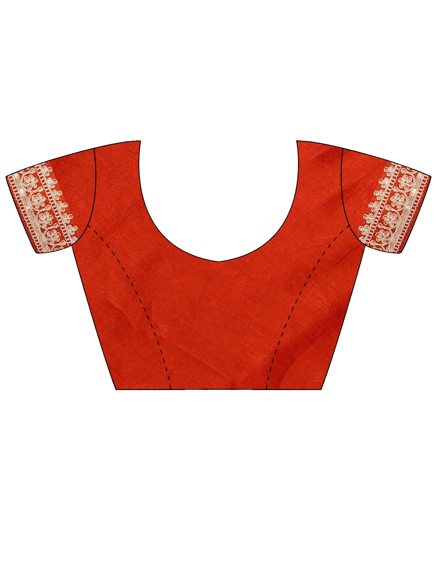 Women's Vichitra Silk Rust Digital Print Designer Saree With Blouse Piece