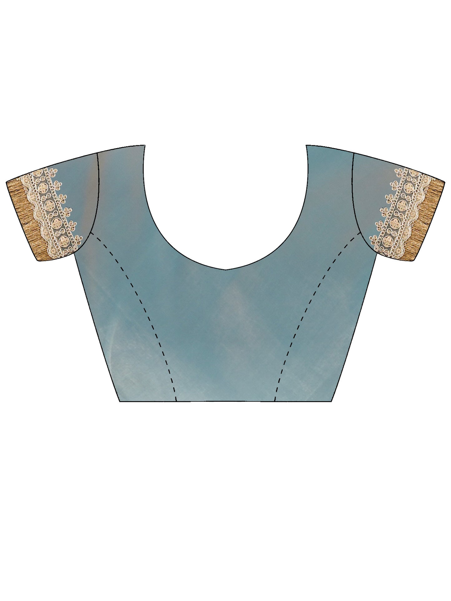 Women's Satin Light Blue Embellished Designer Saree With Blouse Piece
