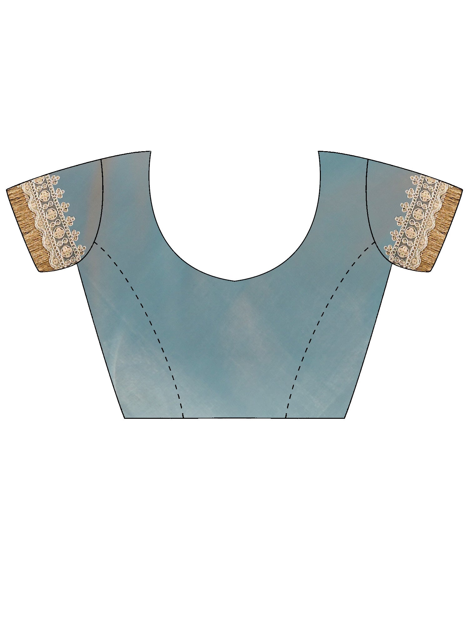 Women's Satin Light Blue Embellished Designer Saree With Blouse Piece