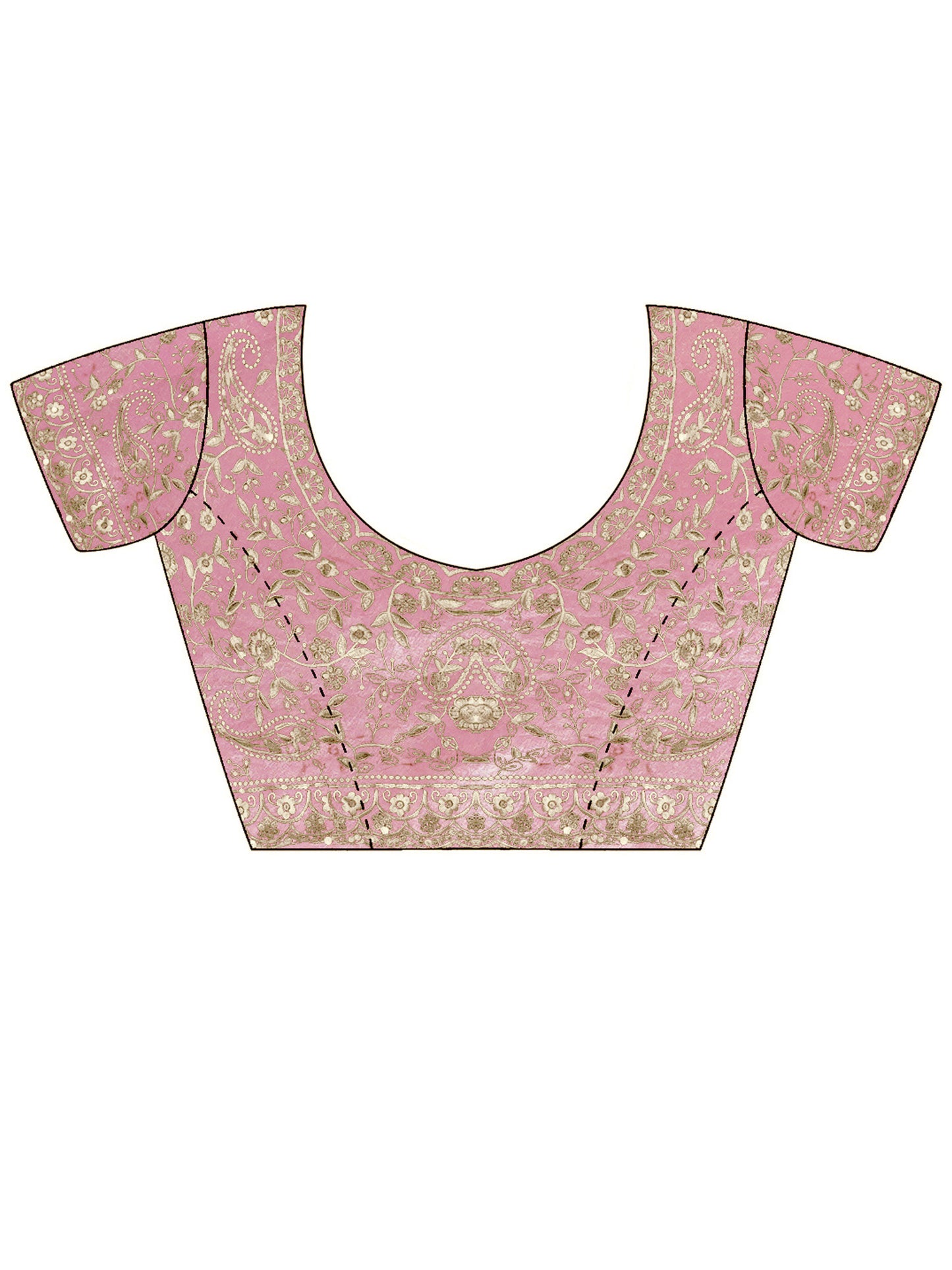 Women's Satin Pink Embellished Designer Saree With Blouse Piece