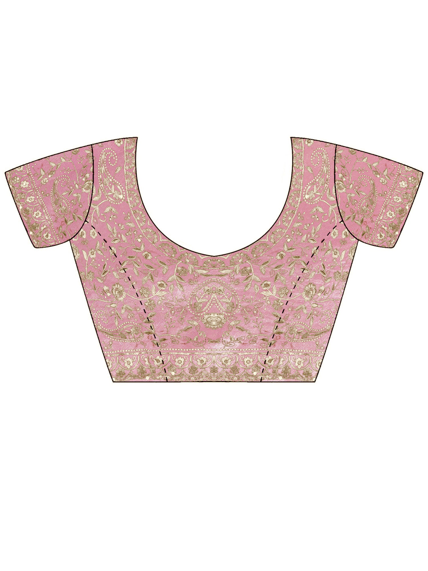 Women's Satin Pink Embellished Designer Saree With Blouse Piece