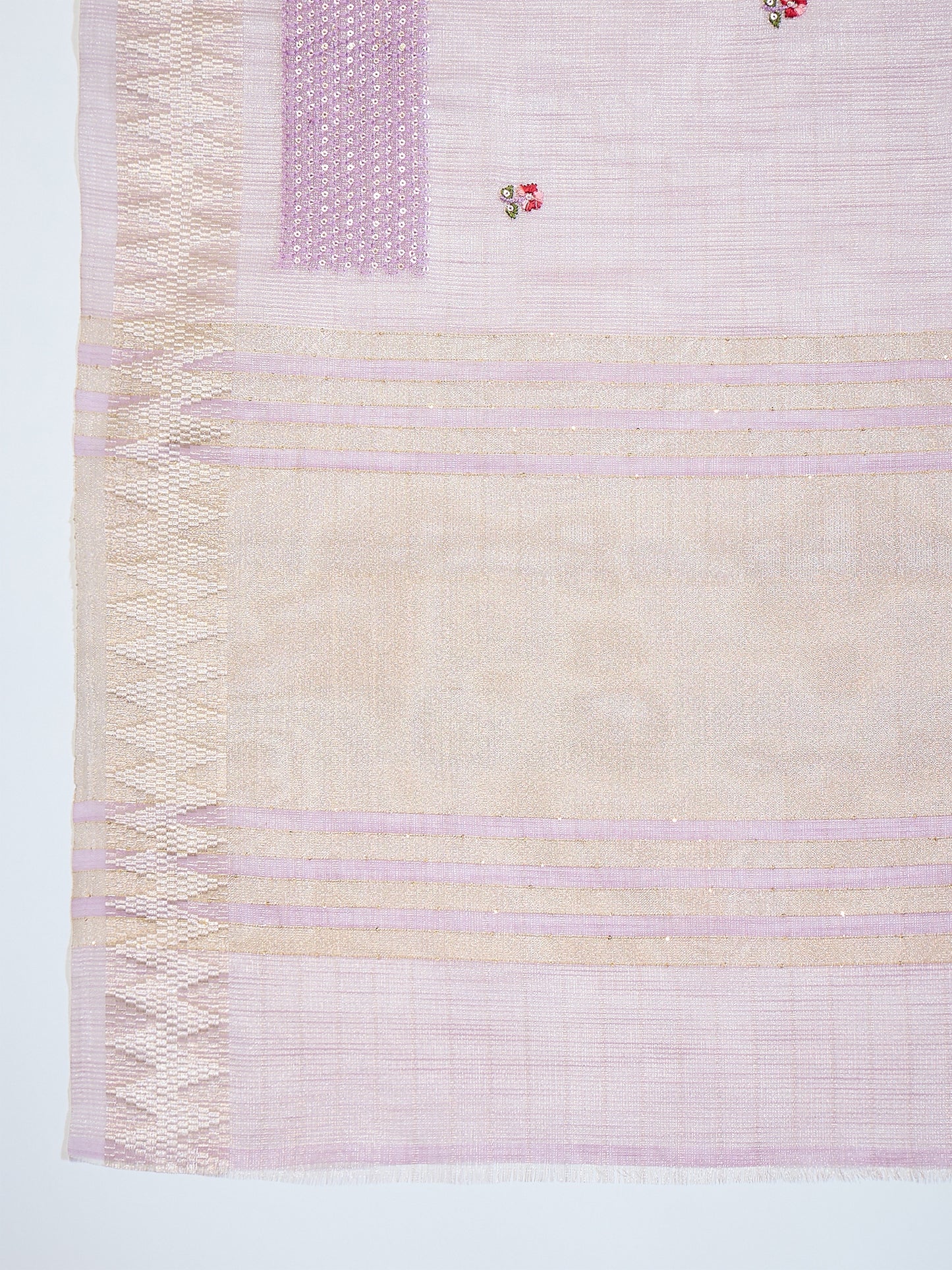 Women's Silk Blend Lavender Woven Design Designer Saree With Blouse Piece