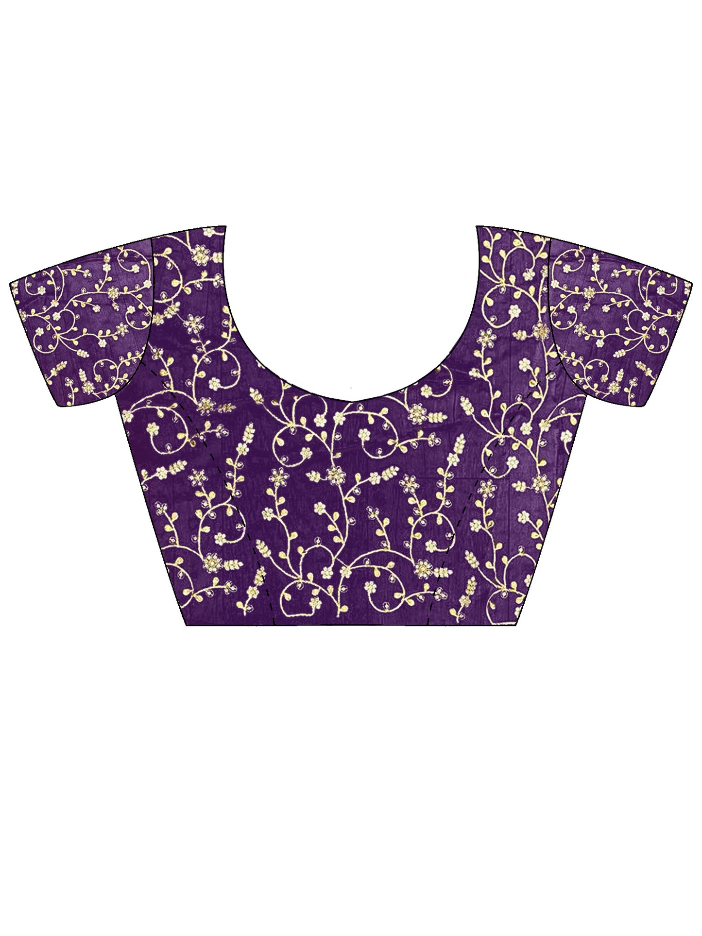Women's Satin Purple Embellished Designer Saree With Blouse Piece