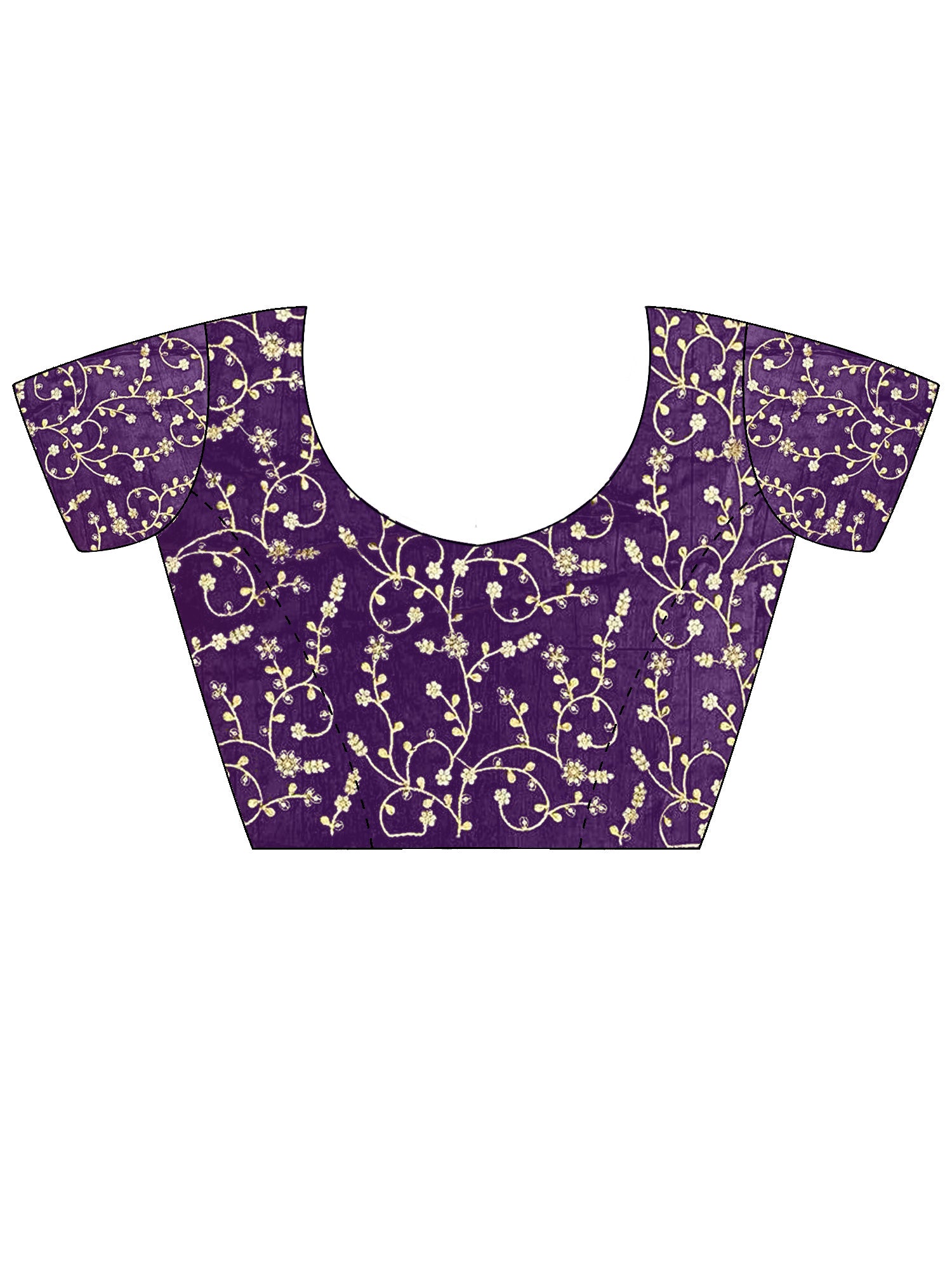 Women's Satin Purple Embellished Designer Saree With Blouse Piece