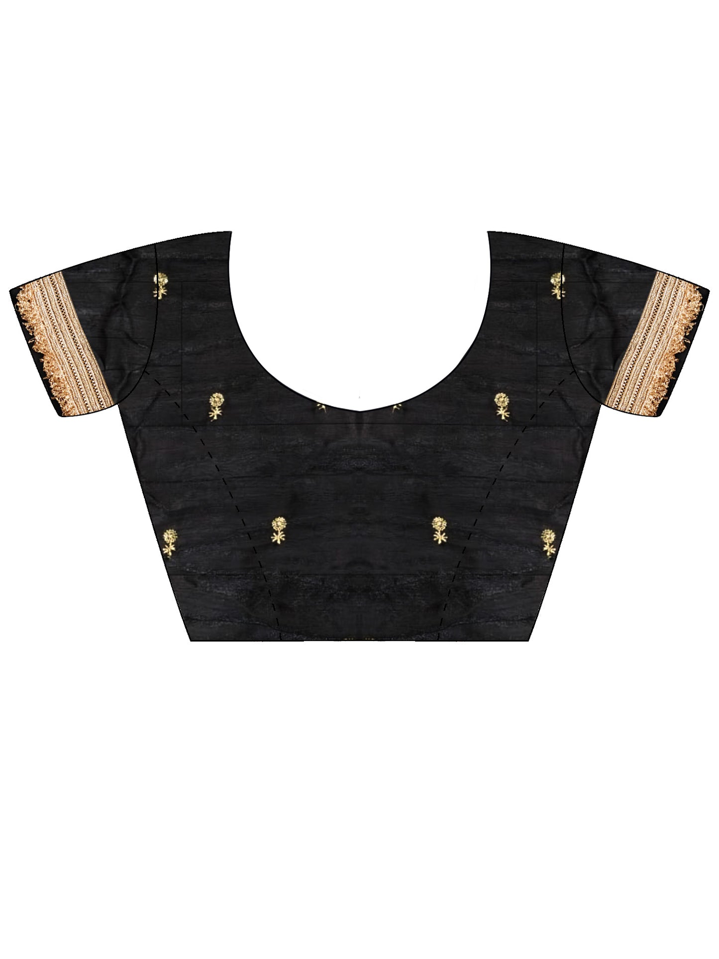 Women's Satin Black Embellished Designer Saree With Blouse Piece