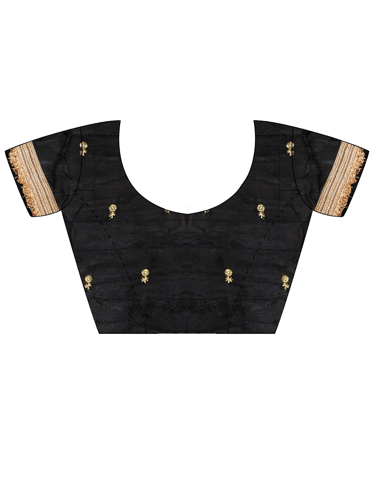 Women's Satin Black Embellished Designer Saree With Blouse Piece