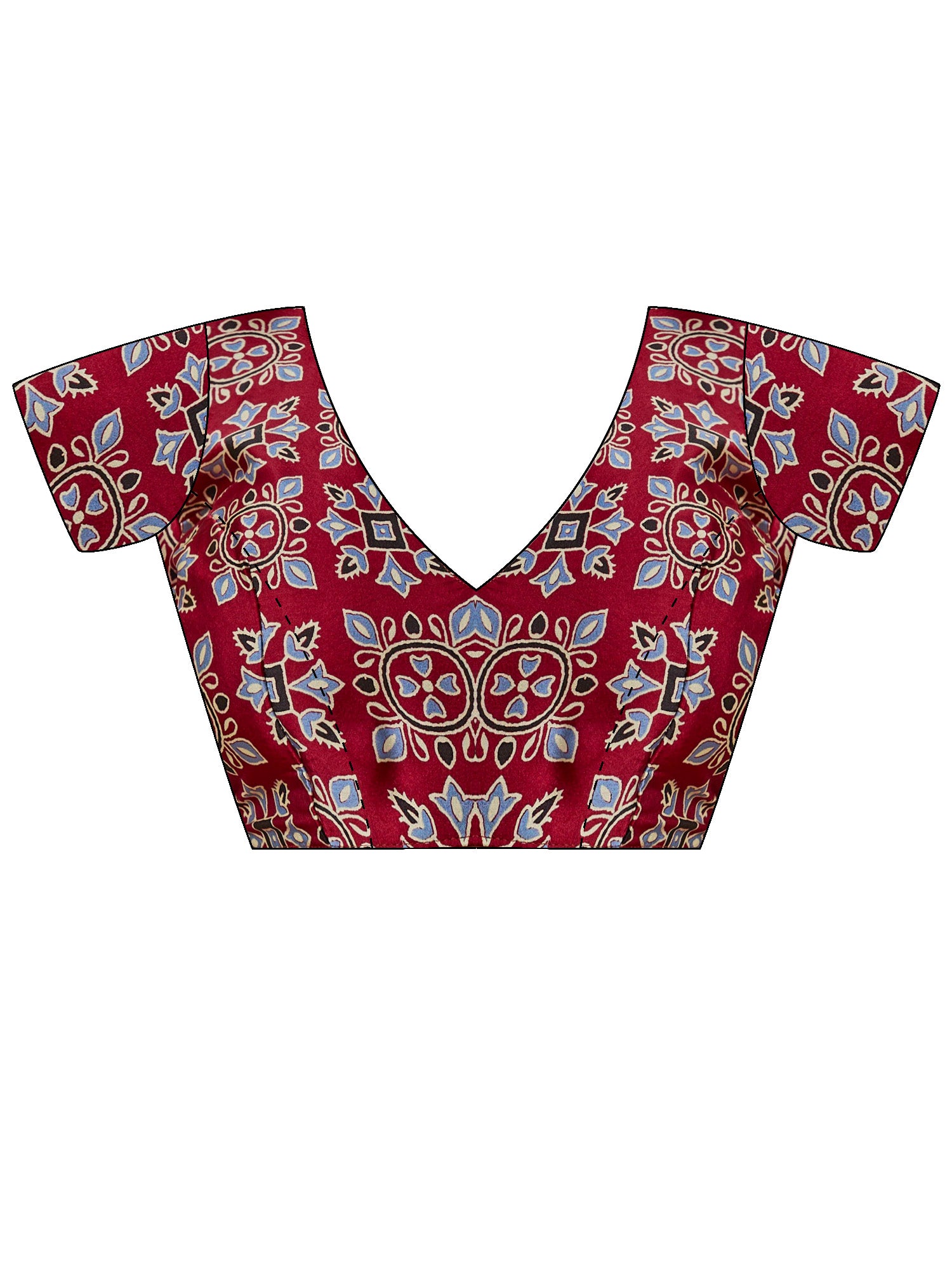 Women's Satin Maroon Printed Designer Saree With Blouse Piece