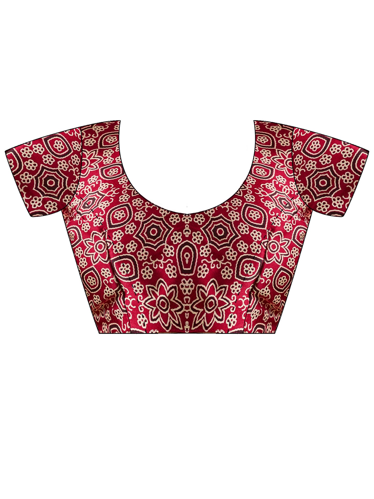 Women's Satin Maroon Printed Designer Saree With Blouse Piece