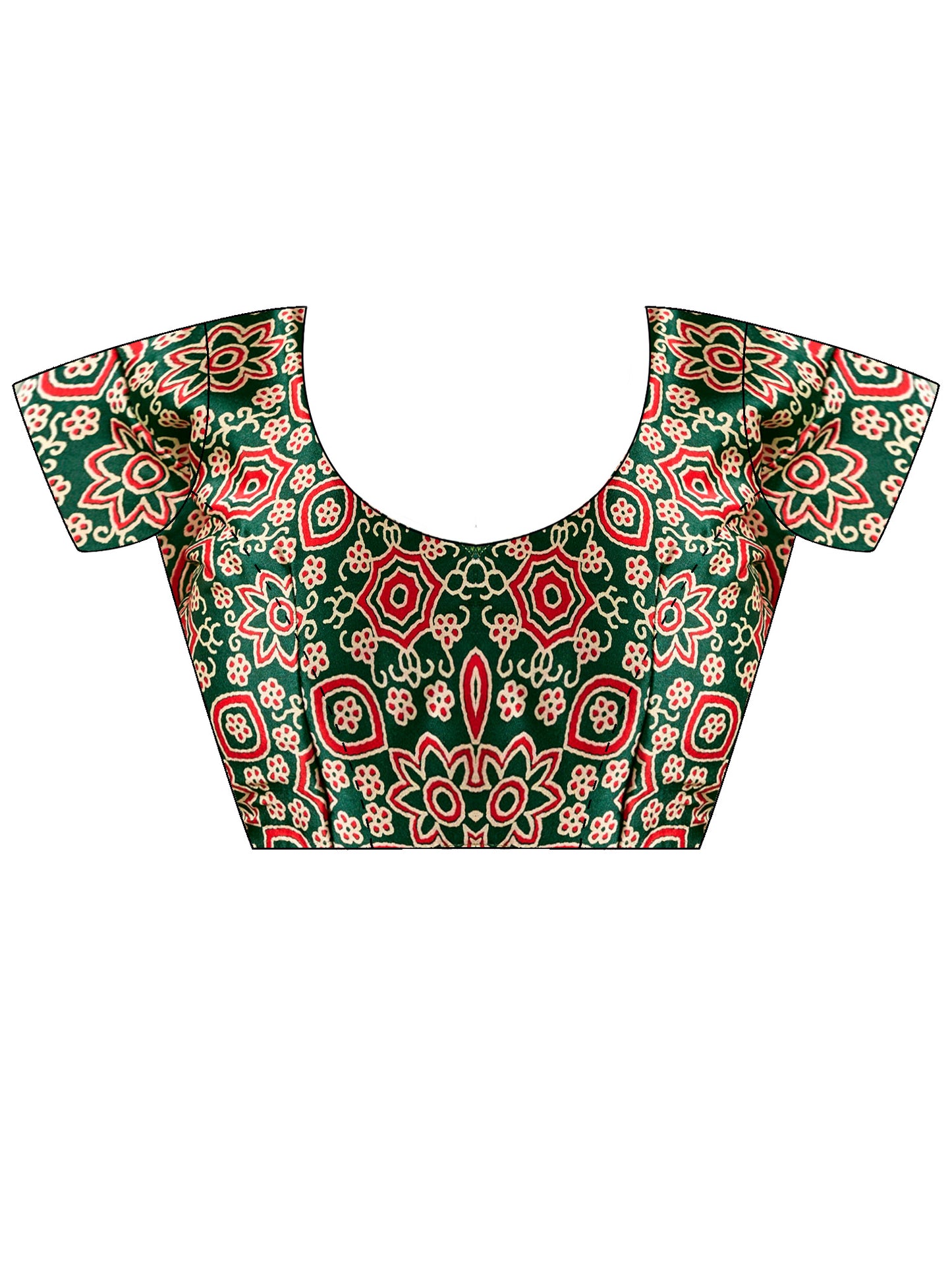 Women's Satin Green Printed Designer Saree With Blouse Piece