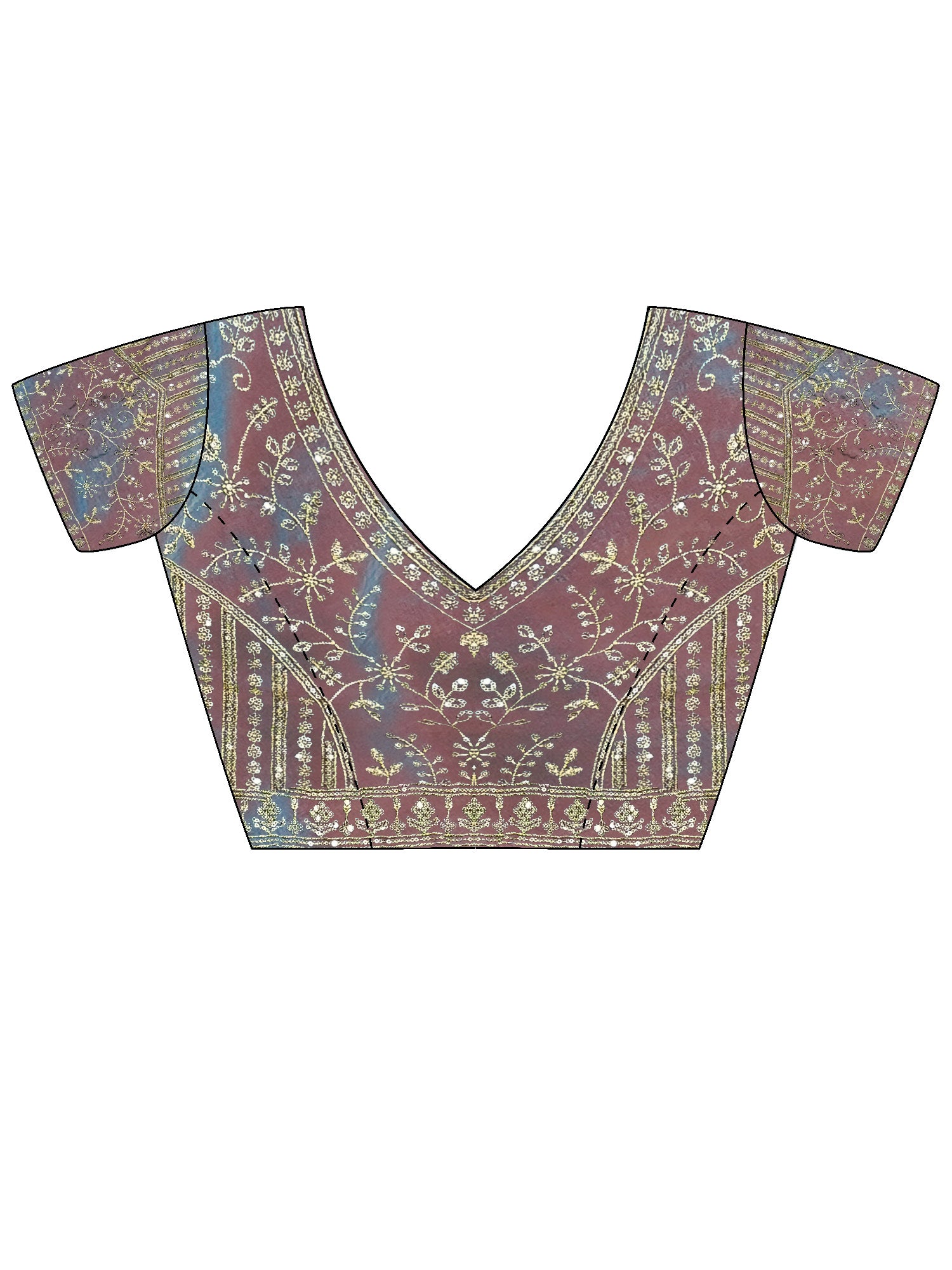 Women's Satin Mauve Embellished Designer Saree With Blouse Piece