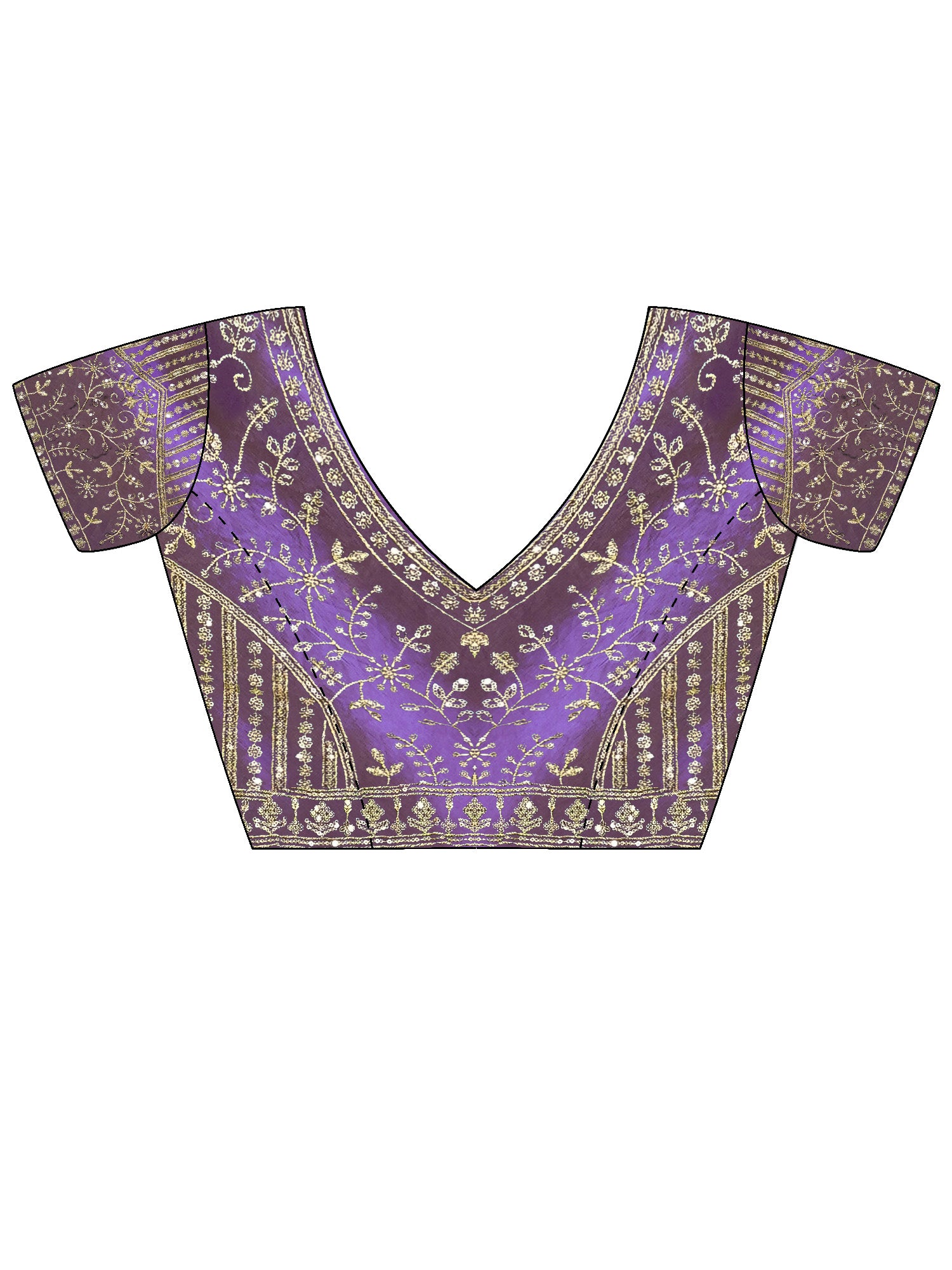 Women's Satin Purple Embellished Designer Saree With Blouse Piece