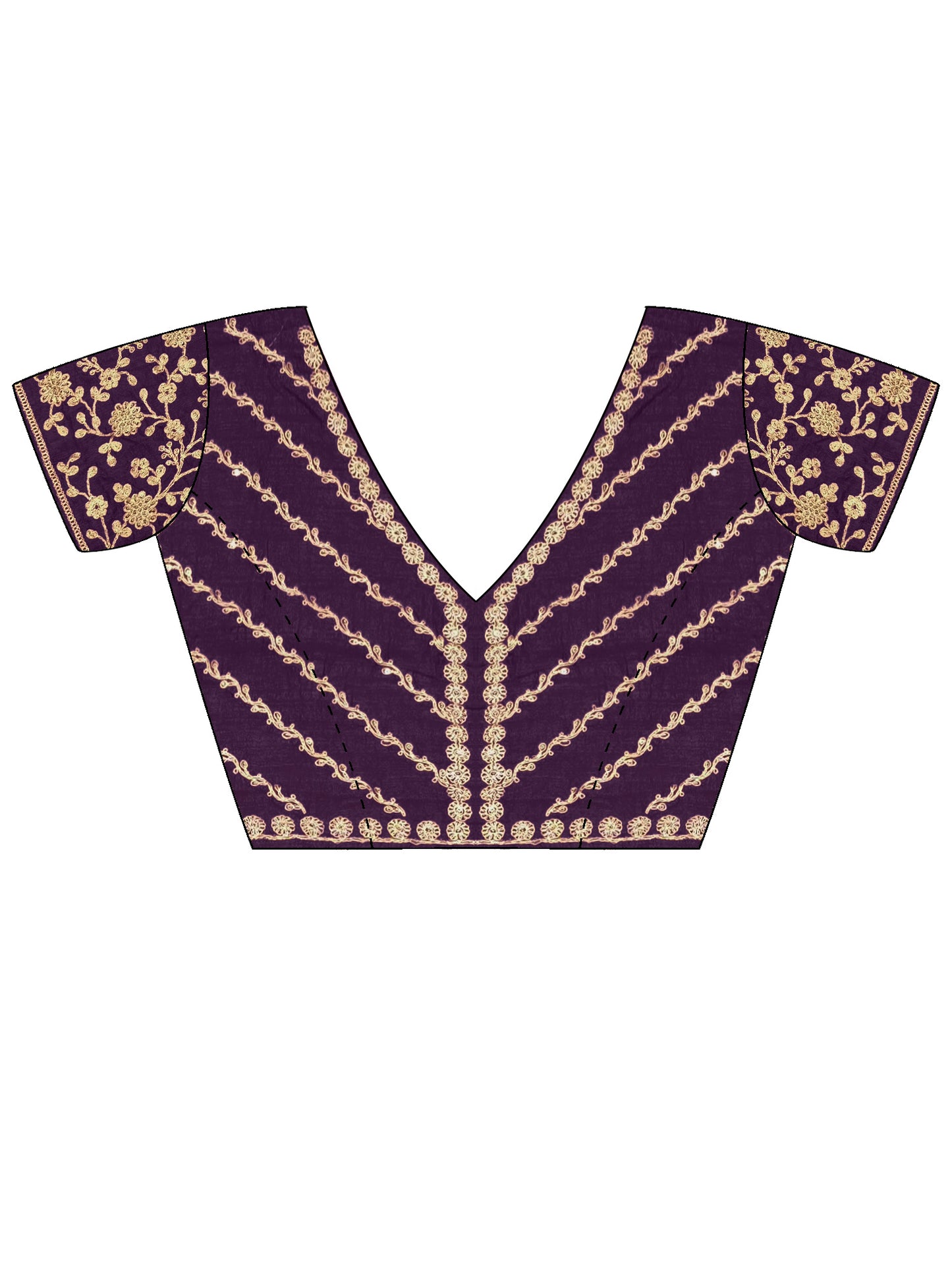 Women's Vichitra Silk Purple Embellished Designer Saree With Blouse Piece