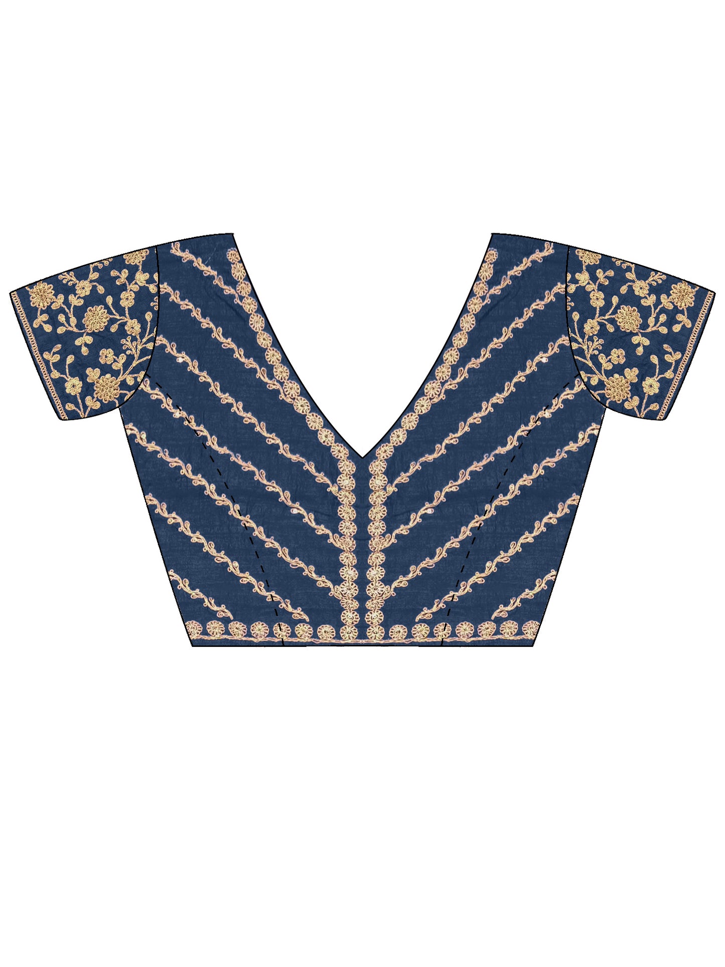 Women's Vichitra Silk Blue Embellished Designer Saree With Blouse Piece
