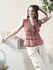 smocked peplum crop top 1