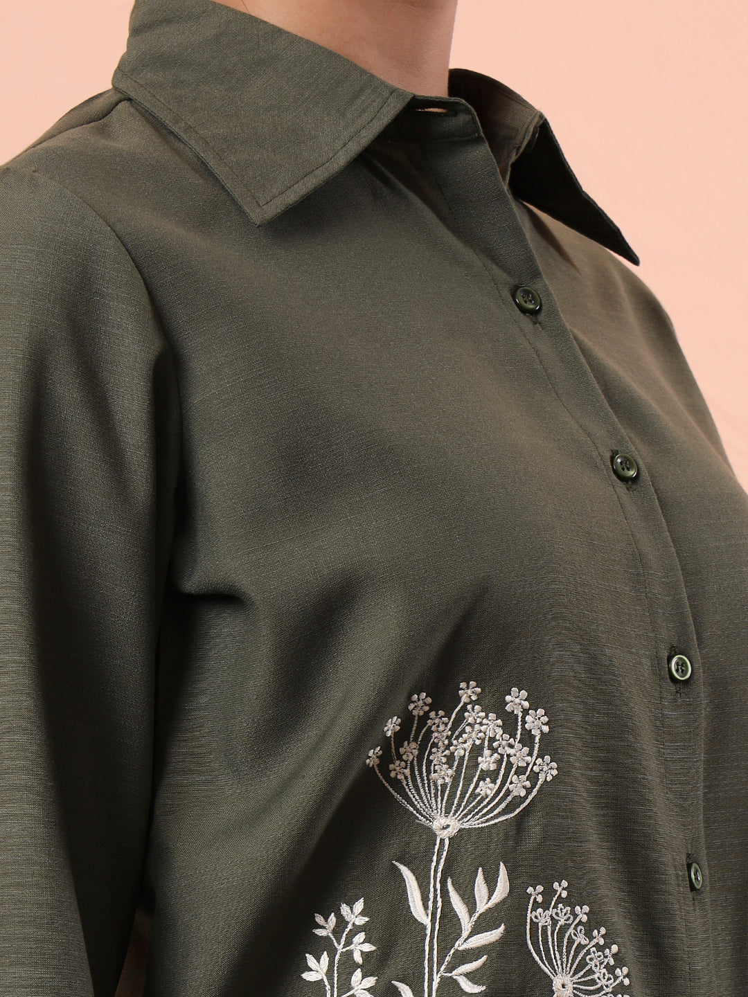 trendy embroidered long sleeve shirt