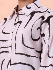 women opaque printed casual shirt
