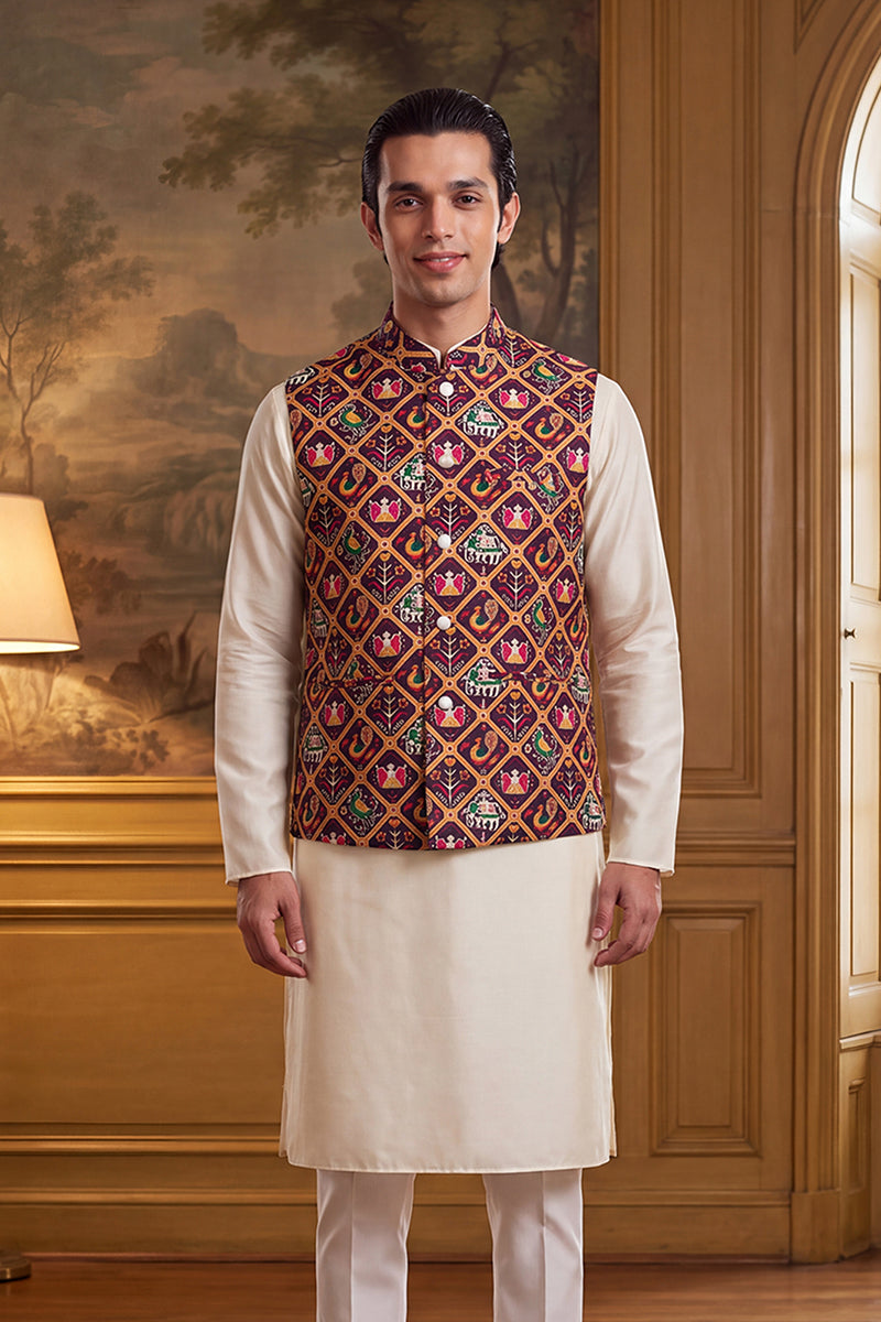 ethnic-bay-mens-purple-silk-blend-patola-print-mandarine-collar-koti-mkot1047