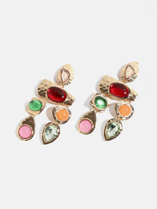 SOHI - Gold Plated Designer Stone Drop Earring