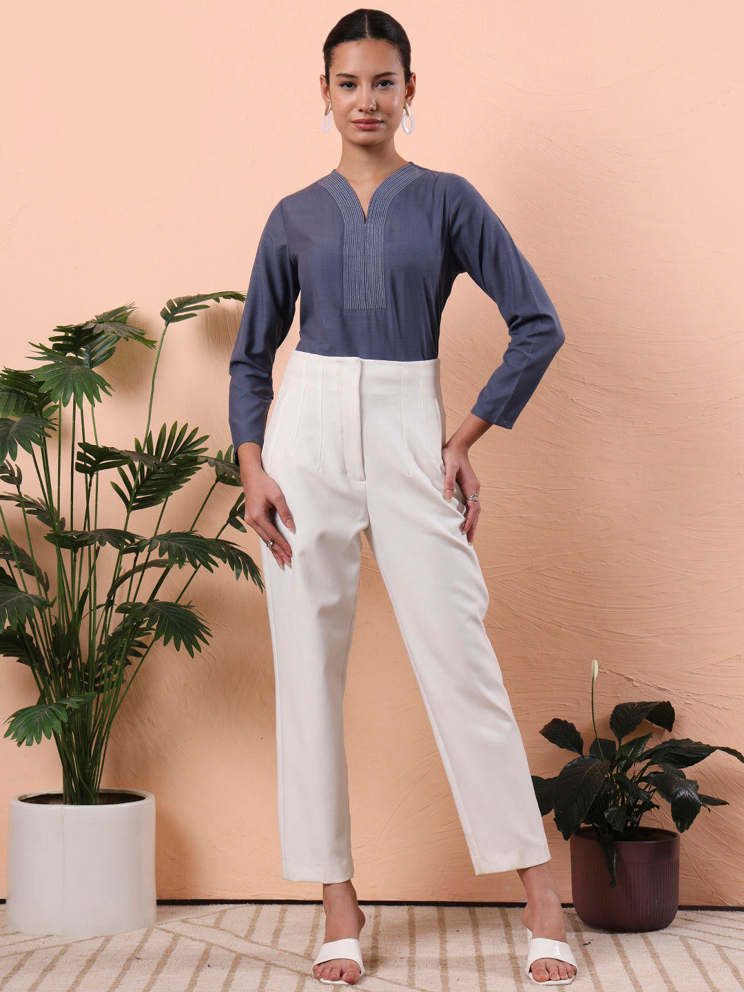 top with professional relaxed fit v neck 2