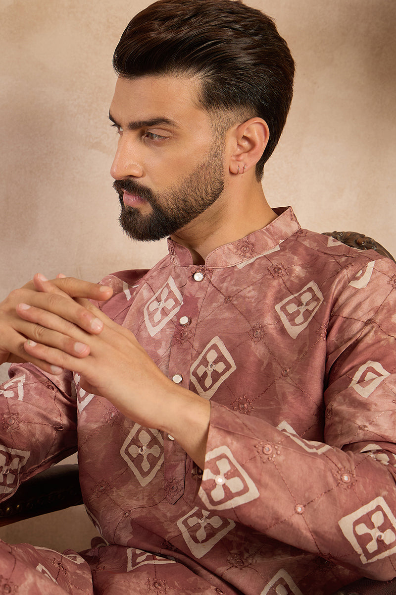 Brown Cotton Solid Embroidered Straight Kurta MKU1825