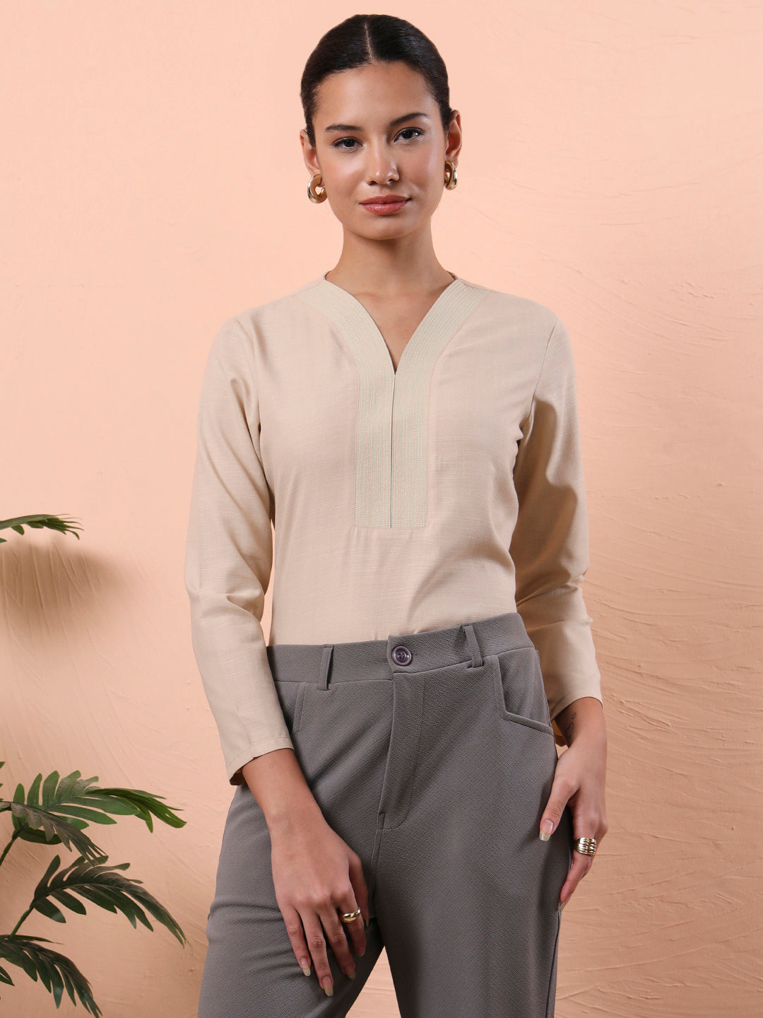 top with professional relaxed fit v neck 2