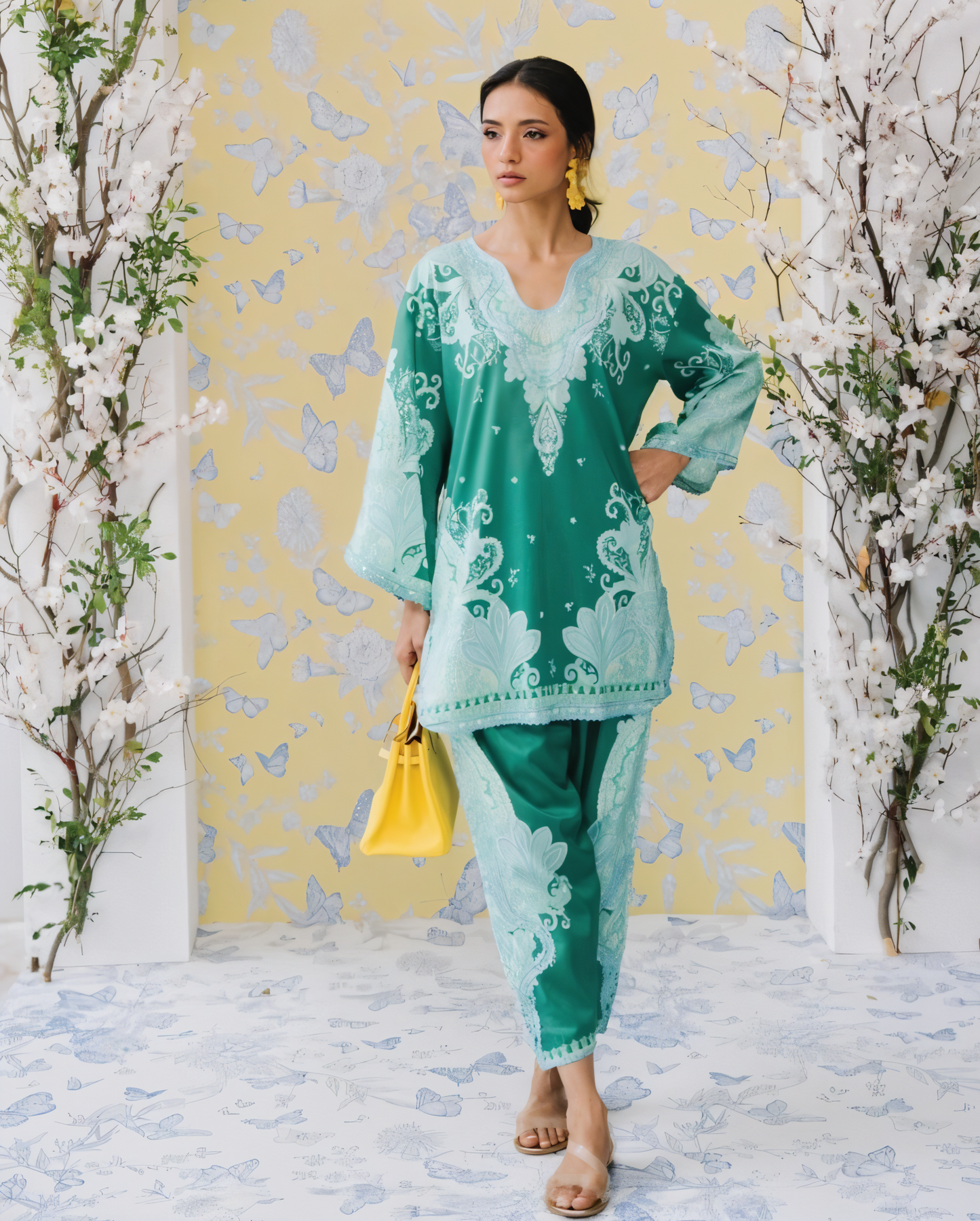 Women's Premium Cotton Blend + Lace Work Co-Ords