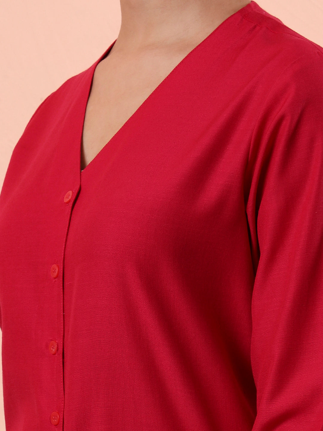 smart opaque v neck formal shirt