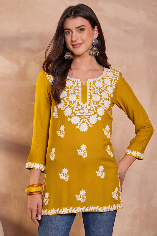 ahika-womens-yellow-viscose-rayon-solid-embroidered-top-vt1406