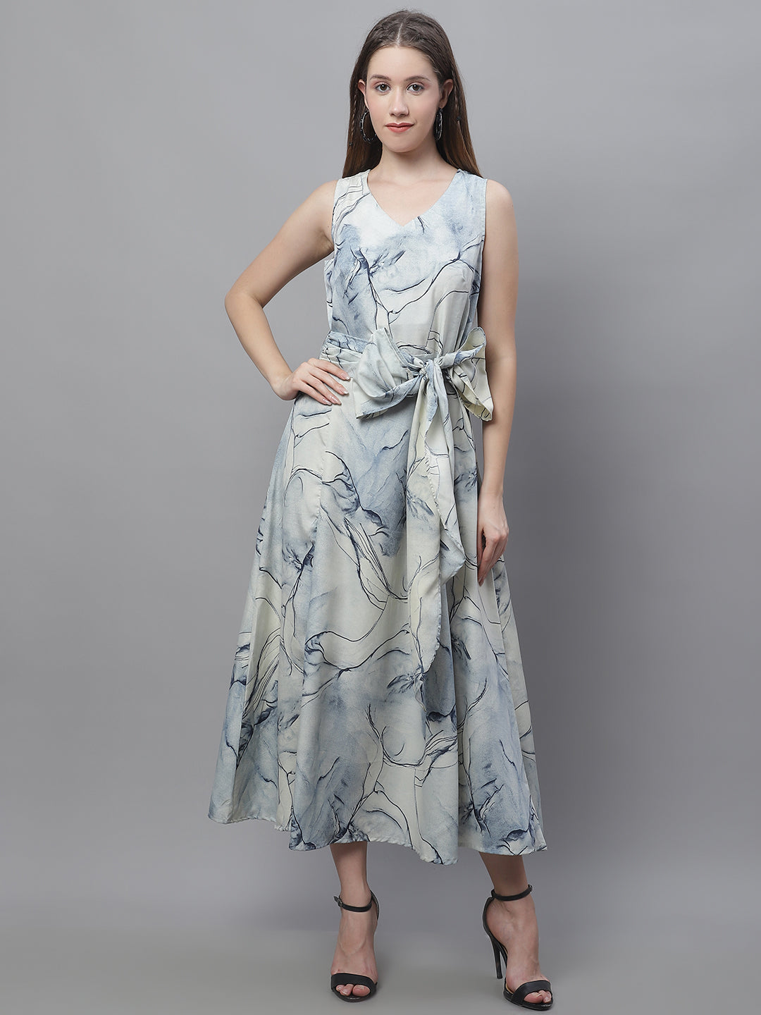 Women Blue Printed A Line Dresses