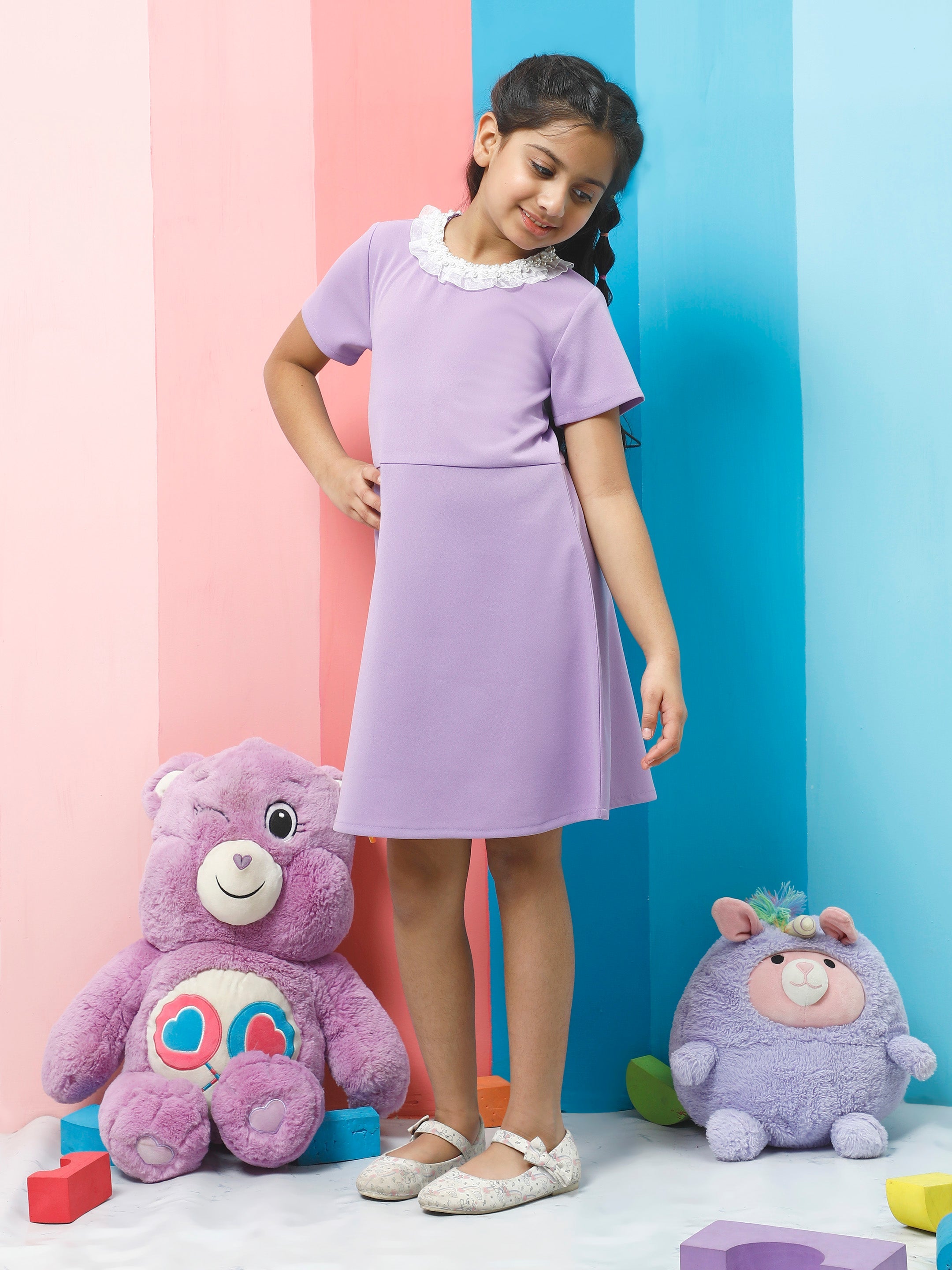 athena green solid lace dress