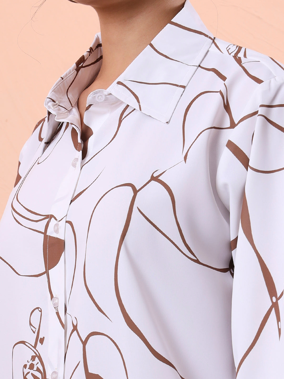 flex fit oversized relaxed opaque printed casual shirt