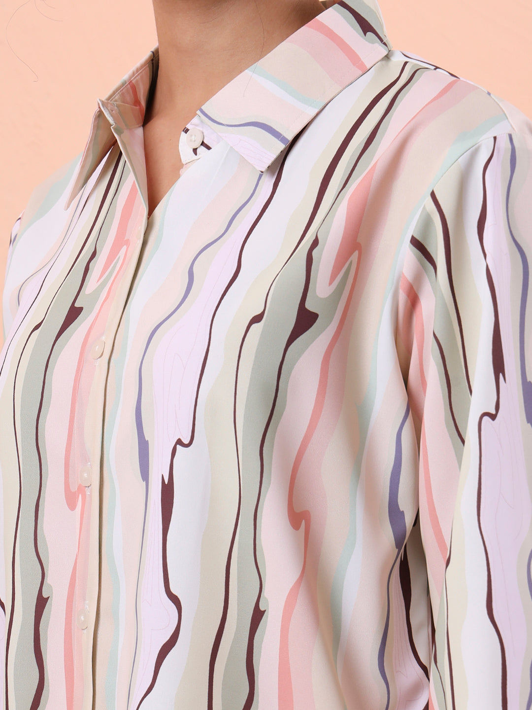 flex fit oversized relaxed opaque printed casual shirt