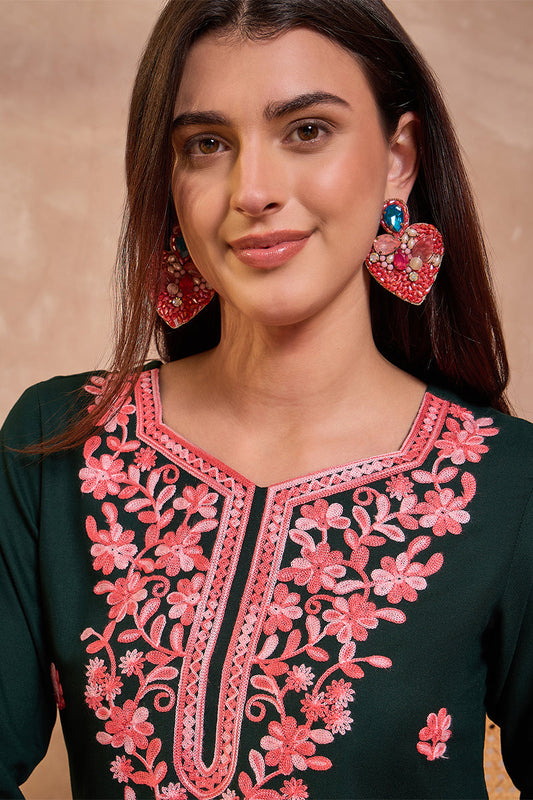 ahika-womens-green-viscose-rayon-solid-embroidered-top-vt1403