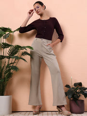 women relaxed regular fit formal trousers 3