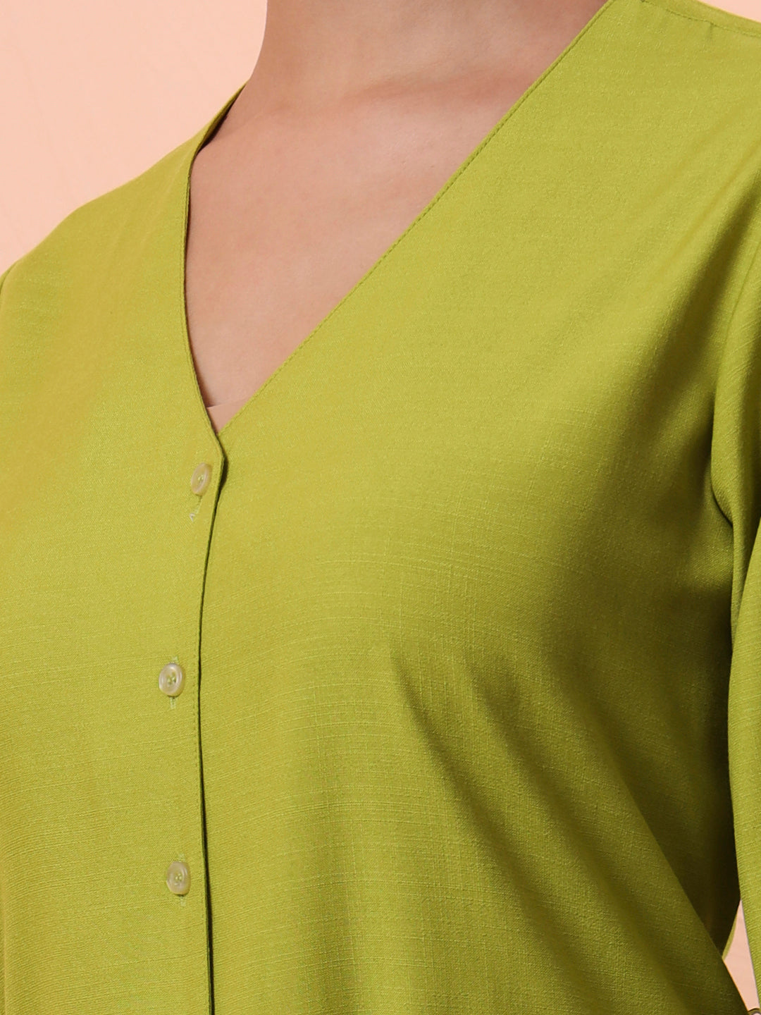smart opaque v neck formal shirt