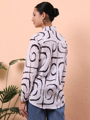 women opaque printed casual shirt