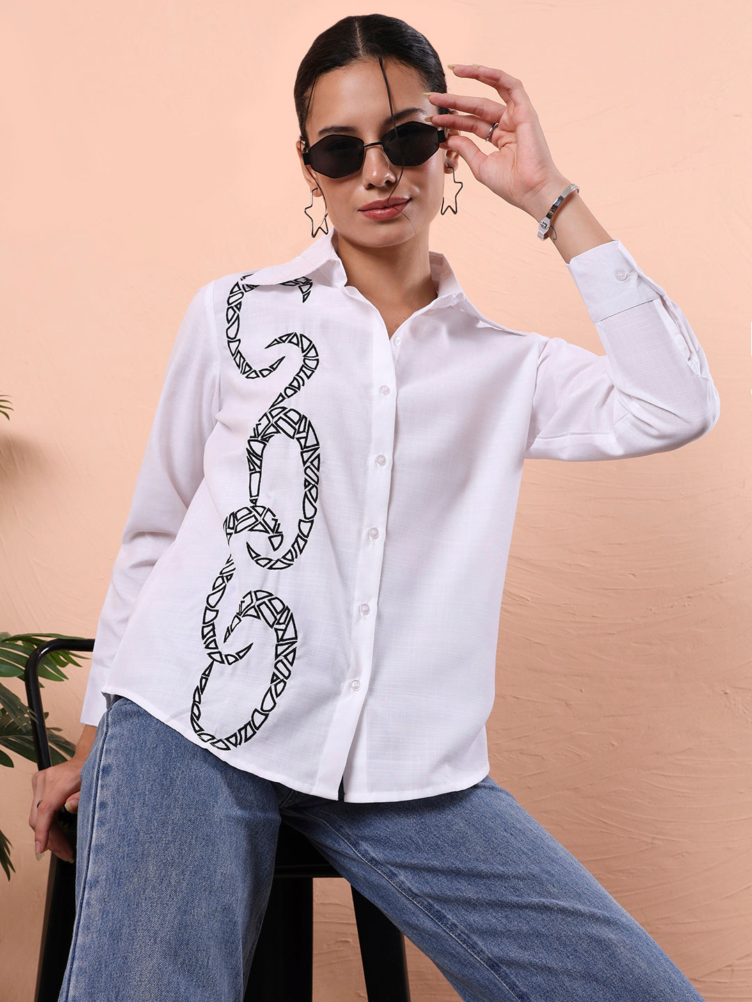 fithub party shirt with embroidered design
